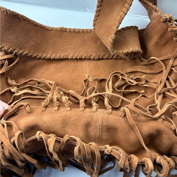 NWOT Urban Outfitters Silence + Noise Suede Fringe Hobo Sling Bag - Picture 12 of 16